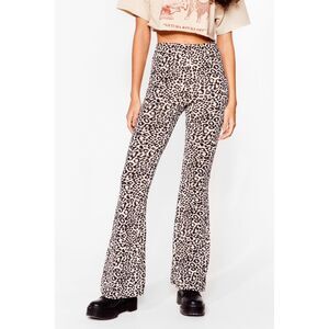 Nasty Gal Handle With Flare Leopard High Waist Pants
